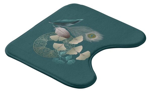 Tappetino da bagno turchese 45x45 cm Ginkoblue - douceur d'intérieur