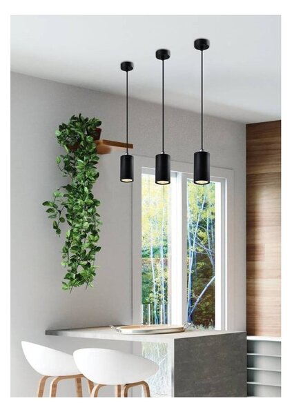 Lampada a sospensione nera con paralume in metallo ø 7 cm Tubo - Candellux Lighting