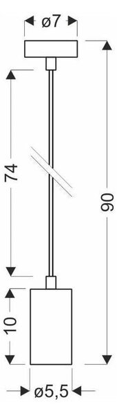 Lampada a sospensione nera con paralume in metallo ø 7 cm Tubo - Candellux Lighting