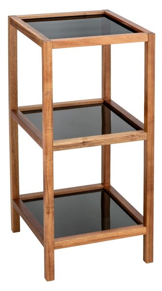 Mensola da bagno in vetro di colore nero-naturale 36x79 cm Fondi - Wenko
