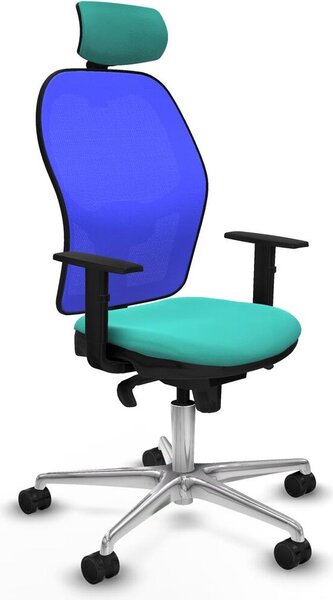 Sedia da ufficio con poggiatesta Piqueras y Crespo 1D086N2 turchese