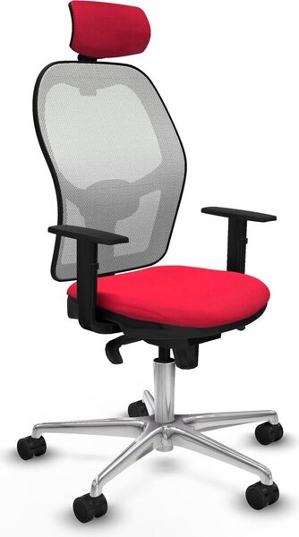 Sedia da ufficio con poggiatesta Piqueras y Crespo 1D086N2 Rosso