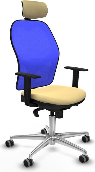 Sedia da ufficio con poggiatesta Piqueras y Crespo 1D086G2 Crema