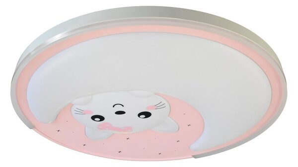 Plafoniera LED per bambini MOONCAT LED/34W/230V rosa