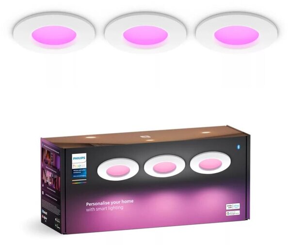 Philips -SET 3x LED RGBW Lampada da bagno dimmerabile Hue SLIM LED/8,3W/230V