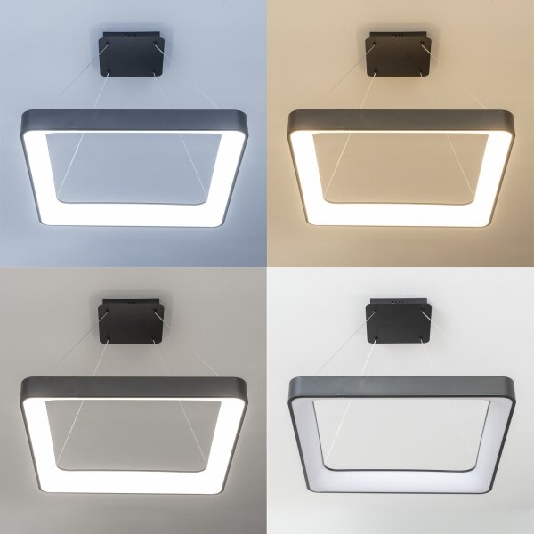Brilagi - Lampadario a sospensione LED dimmerabile FALCON II LED/125W/230V 60x60 cm nero + telecomando