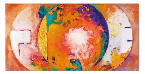 Quadro moderno Sogno arancione - astrazione con fantasia colorata