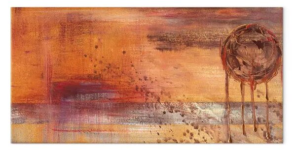 Quadro contemporaneo Sole - composizione astratta in tonalità arancioni