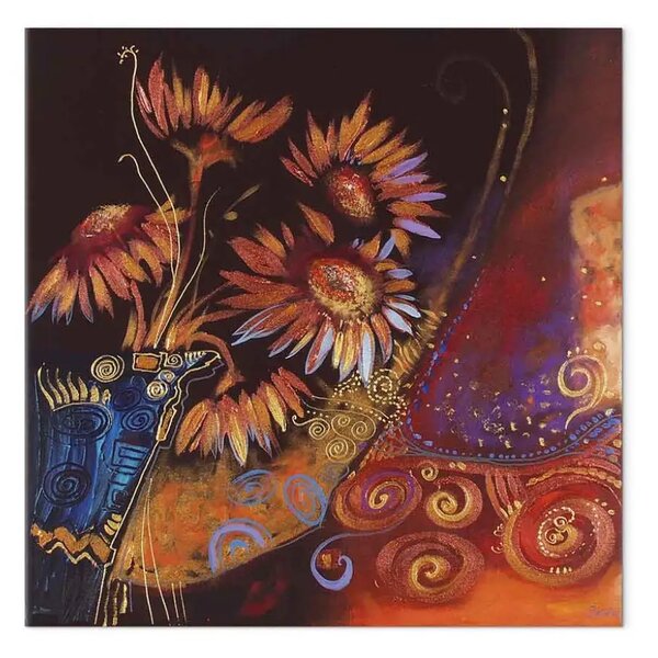 Quadro su tela Girasoli dorati