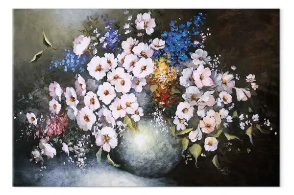 Quadro Vaso bianco - natura morta con bouquet di fiori