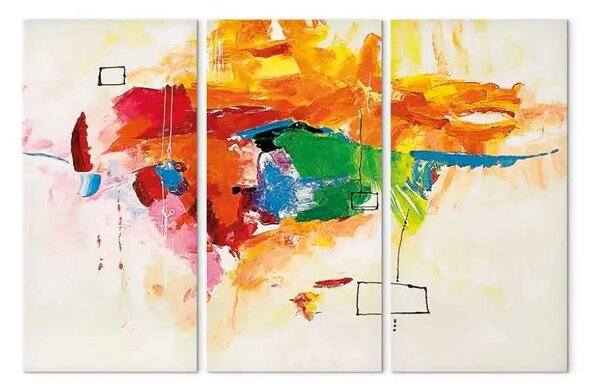 Quadro moderno Pappagallo astratto - fantasia colorata su sfondo beige