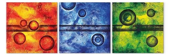 Quadro moderno Nell'arcobaleno dei colori (3 parti) - Astrazione colorata