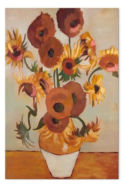 Quadro contemporaneo Fiori ispirati a Van Gogh - Girasoli in un vaso