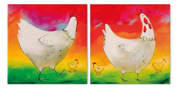 Quadro Galline felici