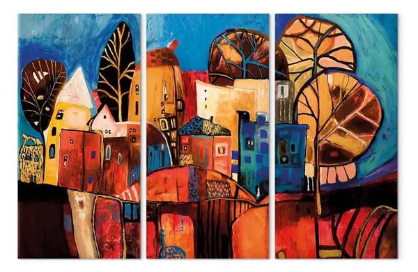 Quadro Paesino pieno di colore