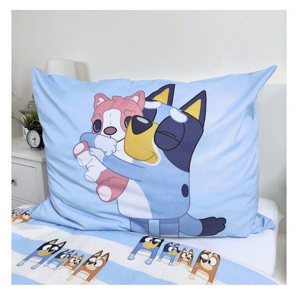 Completo lenzuola letto singolo per bambini in cotone 140x200 cm Bluey - Jerry Fabrics