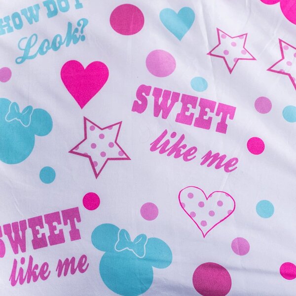 Biancheria da letto singola per bambini in microfibra 140x200 cm Minnie Sweet Like Me - Jerry Fabrics