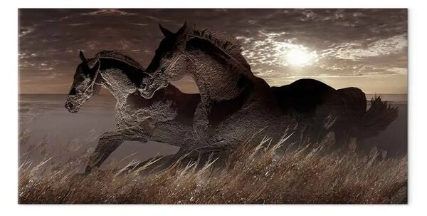 Quadro su tela Statue di cavalli