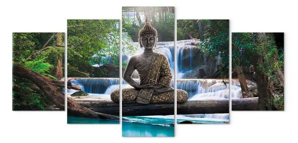 Quadro moderno Buddha e cascata