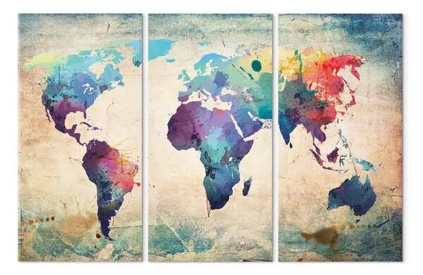 Quadro moderno Mappa iridata: trittico
