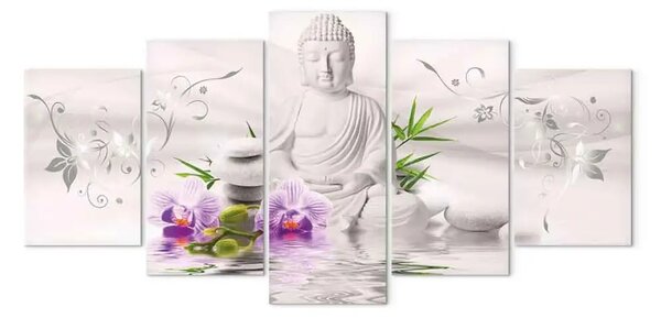 Quadro moderno Buddha bianco