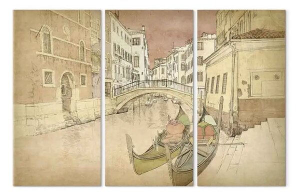 Quadro contemporaneo Città degli innamorati - triptych