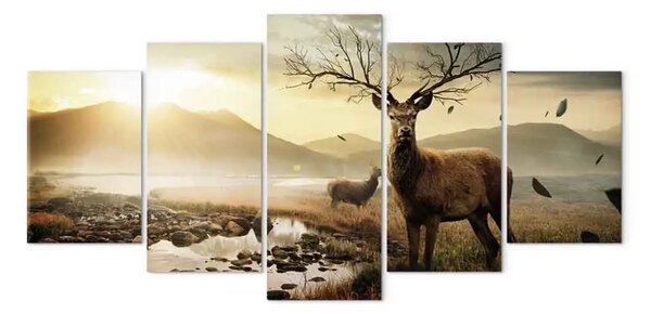 Quadro Tundra e cervi