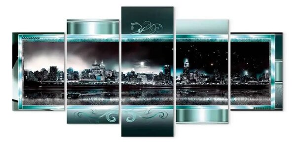 Quadro contemporaneo New York turchino: Notte stellata
