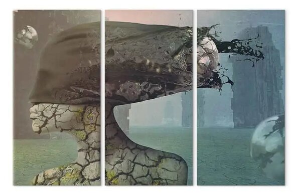 Quadro moderno Tempesta cerebrale - trittico