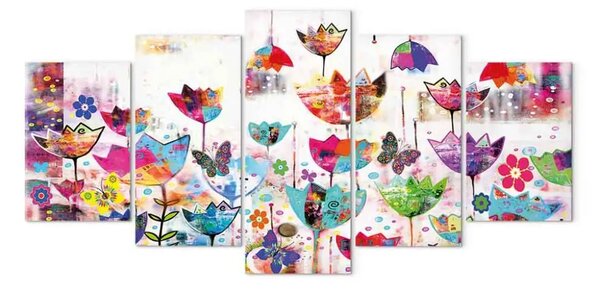 Quadro moderno Tulipani sotto la pioggia