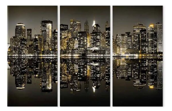 Quadro moderno New York dorata