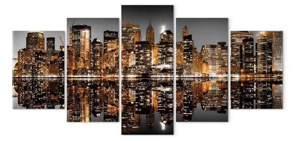 Quadro moderno Impressioni dorate di Manhattan