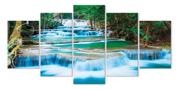 Quadro contemporaneo Cascata azzurra di Kanchanaburi, Thailandia