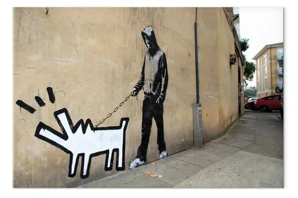 Quadro moderno Cane che abbaia (Banksy)