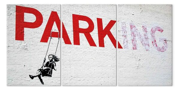 Quadro su tela Bambina sull'altalena (Banksy)