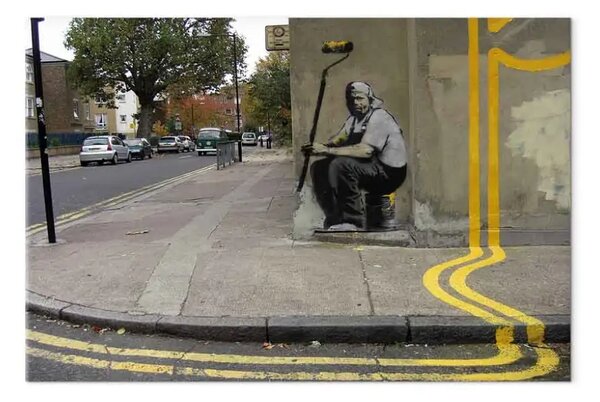 Quadro contemporaneo Fiore giallo (Banksy)