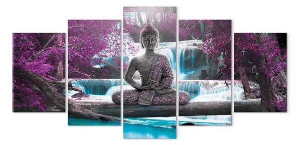 Quadro moderno Cascata e Buddha