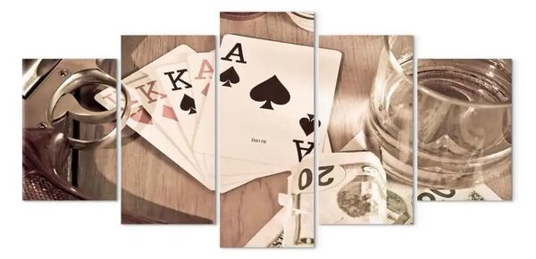 Quadro Notte di poker - seppia