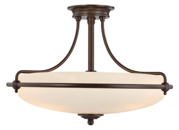 QUOIZEL Plafoniera soffitto Griffin, dimmerabile, Bronzo / Ottone antico, Soggiorno / Sala da pranzo, Metallo, Antico, Plafoniera