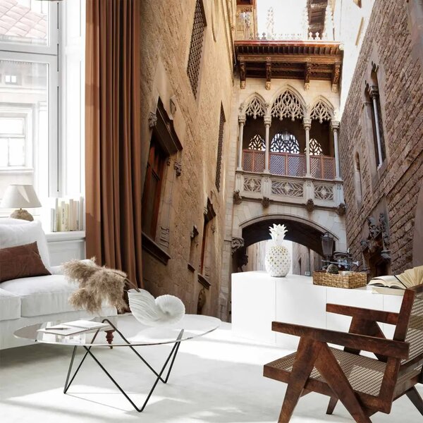Carta da parati Architettura cittadina in Spagna - stretta stradina a Barcellona
