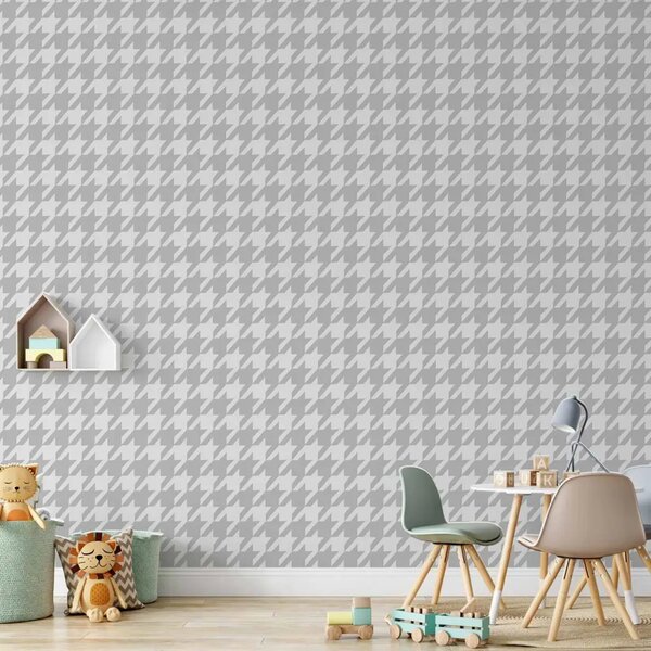 Carta da parati Pepita - Elegante sfondo con motivo geometrico in bianco e grigio