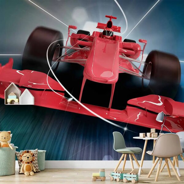 Carta da parati moderna Gare automobilistiche - auto rossa da Formula 1 per adolescenti