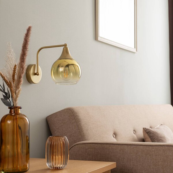 Eko-Light Monte applique vetro, 1 lampadina, oro