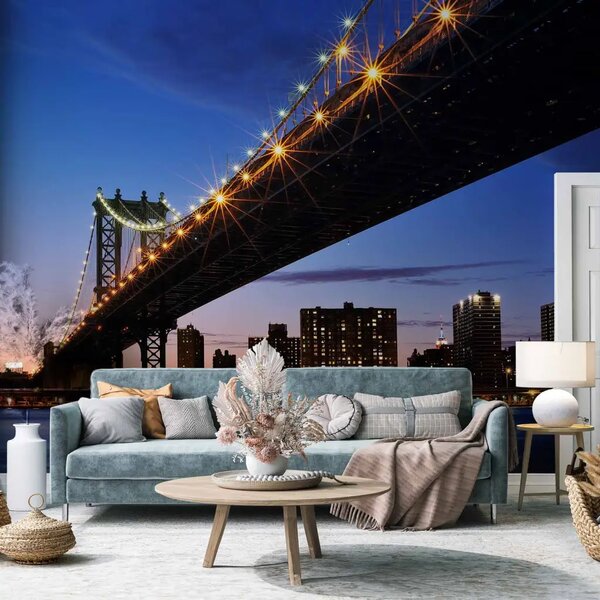 Carta da parati Il Manhattan Bridge illuminato