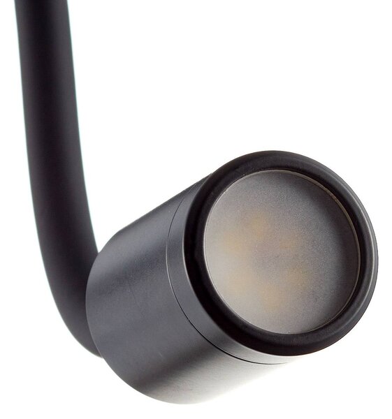 IDEAL LUX Applique da parete a LED Focus, Nero, Camera da letto, Metallo, Moderno, Applique a LED