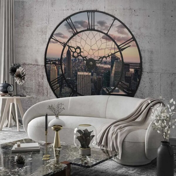 Carta da parati New York nell'orologio - vista dalla finestra dell'architettura