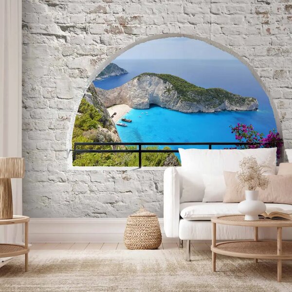Carta da parati Zakynthos e Grecia - paesaggio mediterraneo come vista dalla finestra