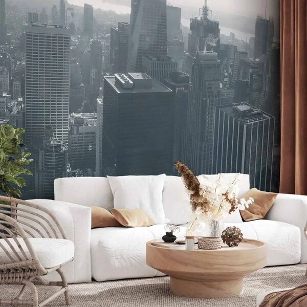 Carta da parati moderna Panorama di New York in bianco e nero