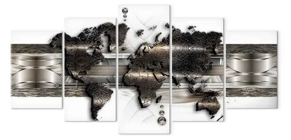 Quadro Mappa del mondo metallico II