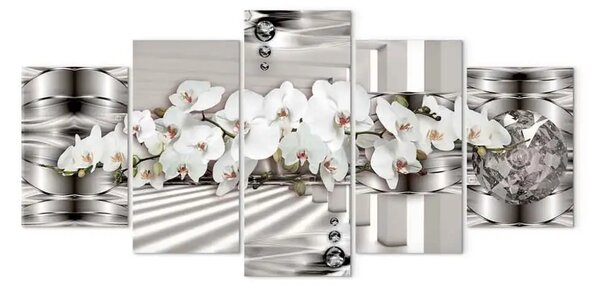 Quadro Orchidea in una goccia d'argento II